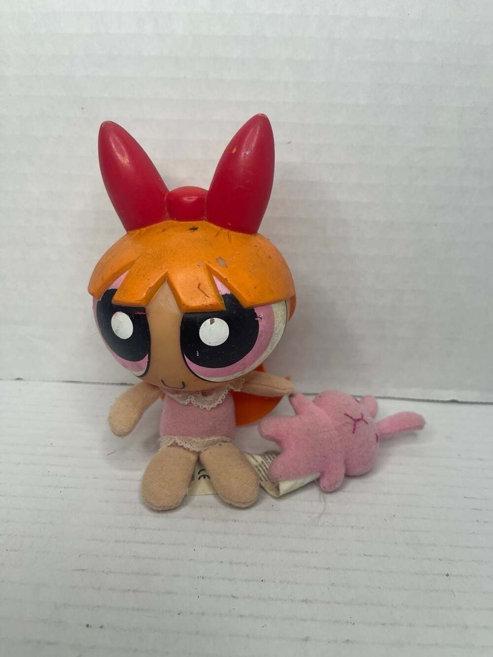 Vintage 2001 Trendmasters Powerpuff Girls Blossom Plush and Vinyl Figure